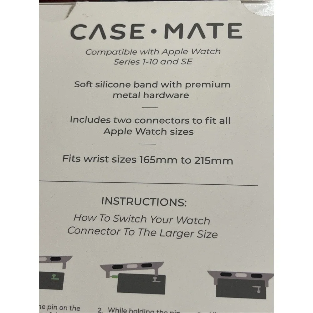 Case-Mate Purple Silicone Watchband Strap Band for Apple Watch Series 1-10 / SE
